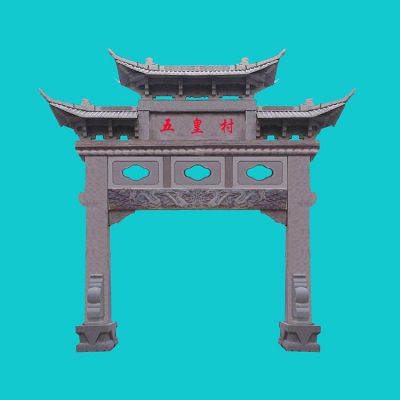 古建村口石雕寺庙牌楼博鱼网页版