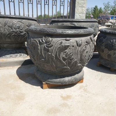 青石石雕户外园林景观仿古做旧石缸博鱼网页版
