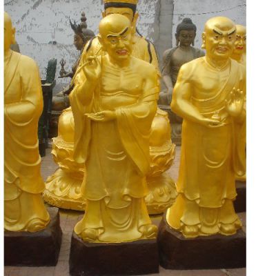 玻璃钢仿铜寺庙大型十八罗汉博鱼网页版