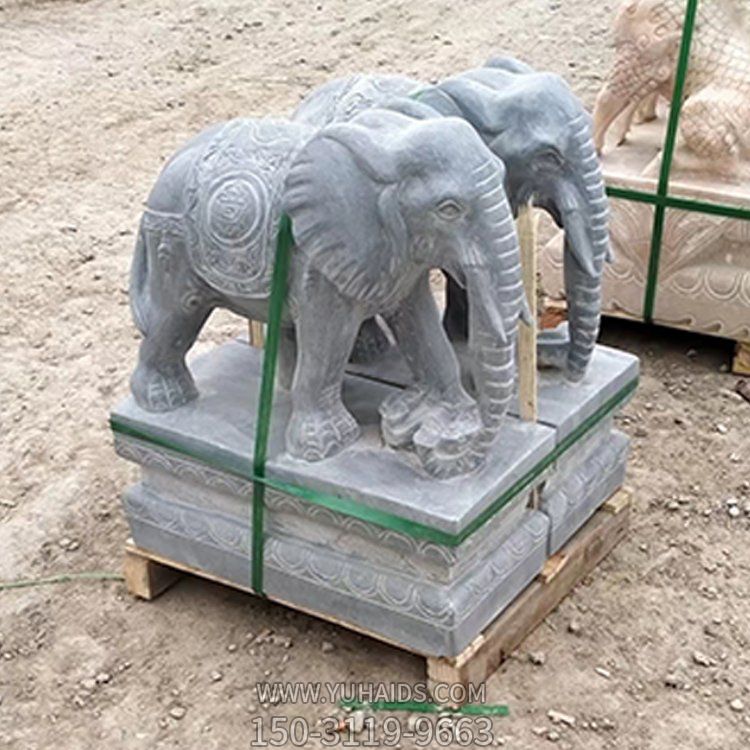 石雕大象一对 青石雕刻景区庭院门口看门镇宅招财象博鱼网页版