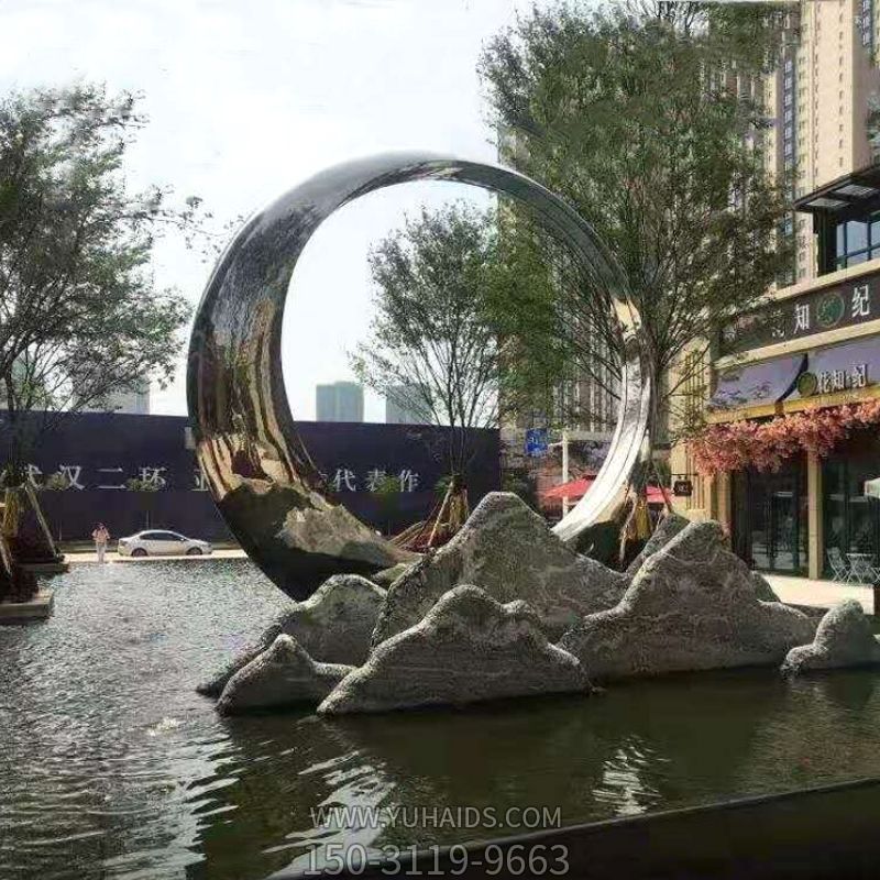 小区不锈钢环水景假山景观博鱼网页版