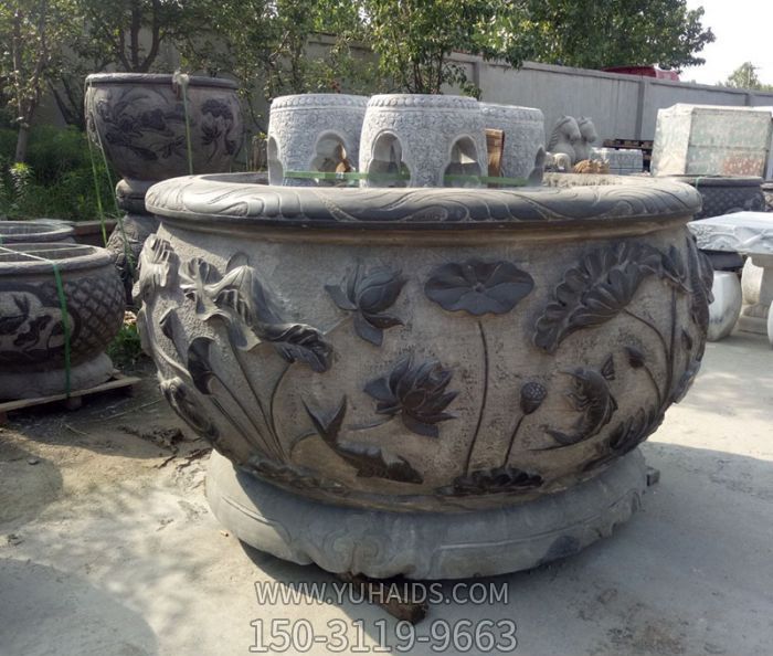 庭院景观仿古石雕水缸博鱼网页版