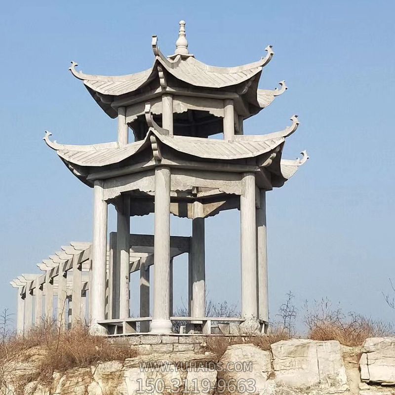 景区山顶装饰双层顶仿古青石凉亭博鱼网页版