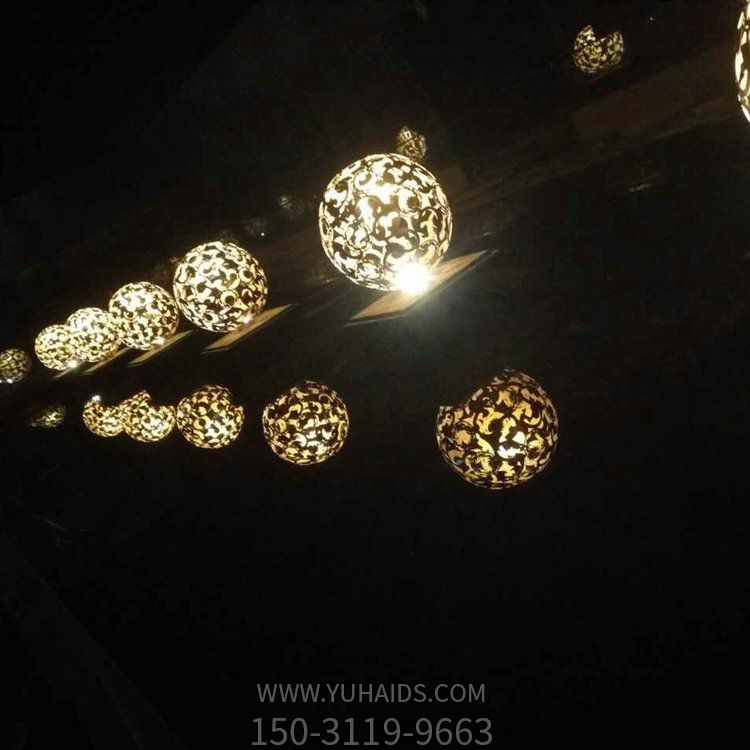 城市街道不锈钢发光镂空花纹球博鱼网页版