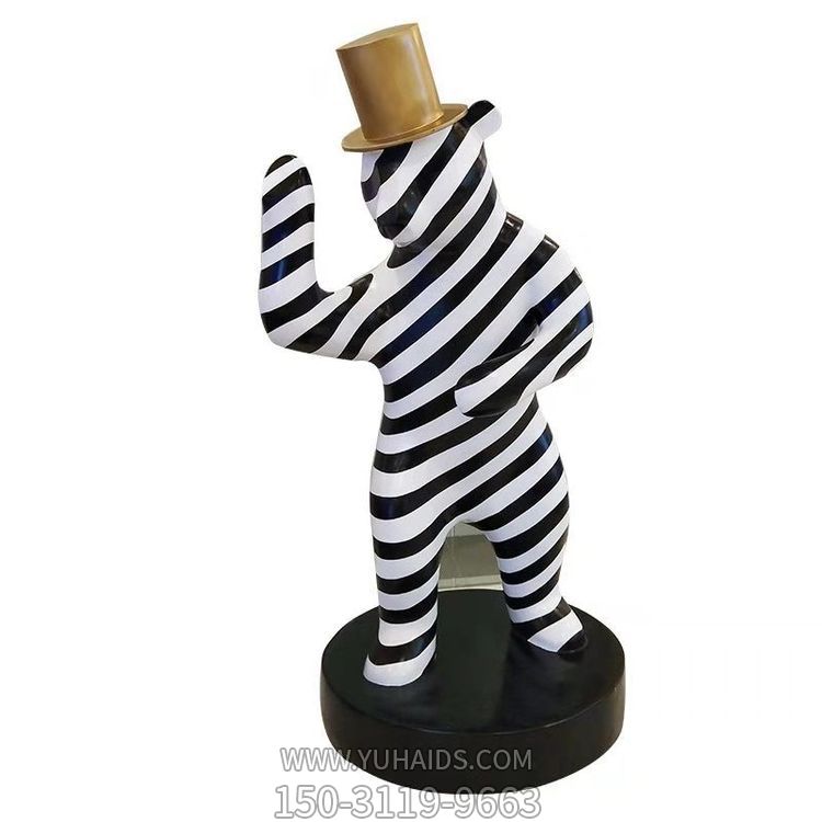 网红奶茶店玻璃钢卡通抽象园林熊博鱼网页版摆件