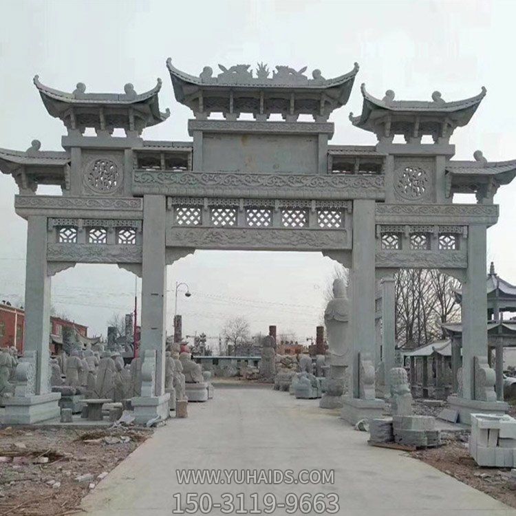 大理石石雕户外村口大型牌坊博鱼网页版