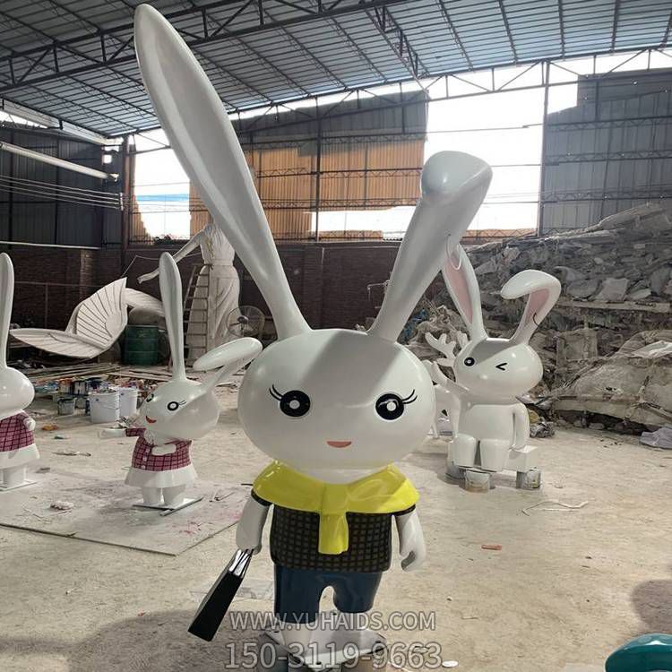商场户外玻璃钢卡通小兔子博鱼网页版