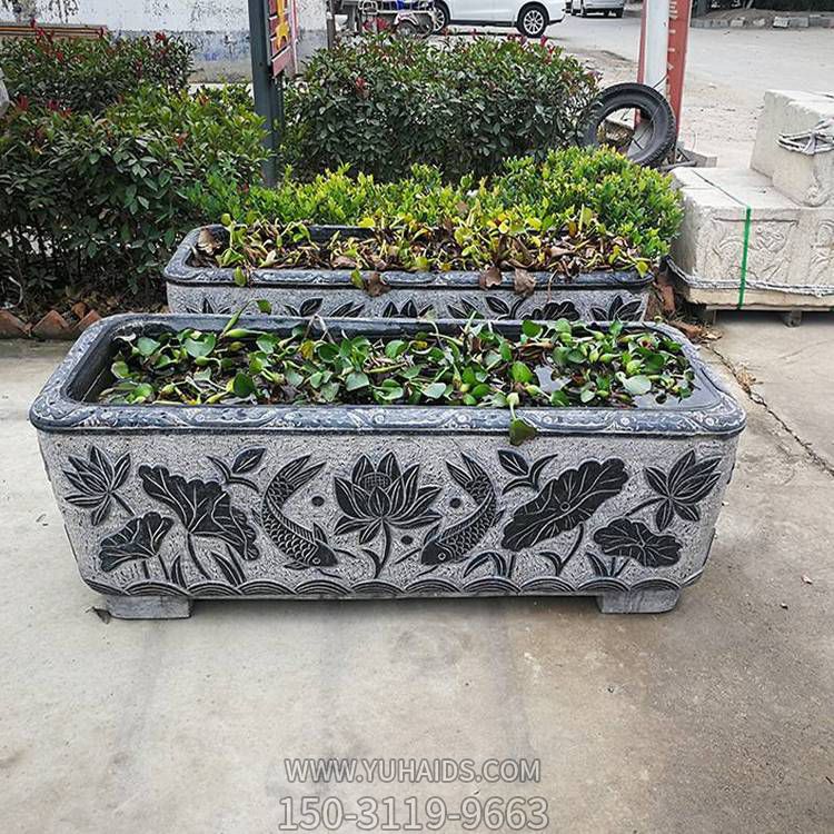 庭院户外街道仿古青石石雕花盆摆件博鱼网页版