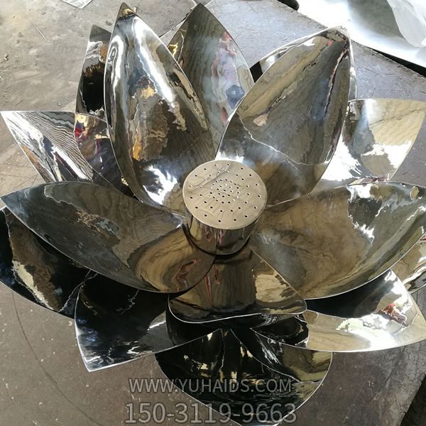 不锈钢金属莲花摆件商场水景荷花博鱼网页版
