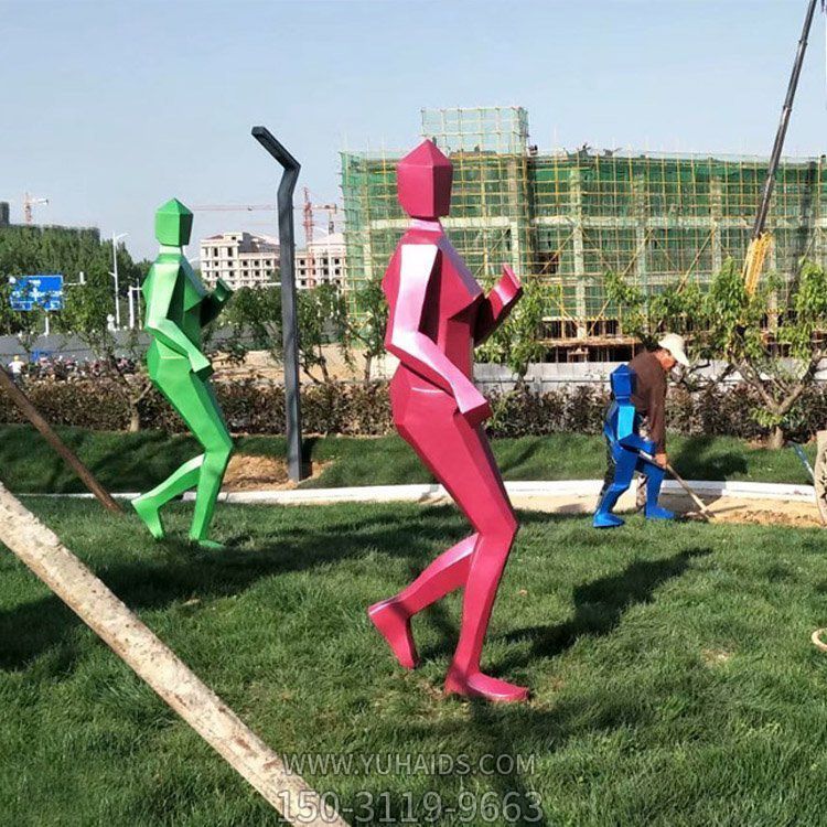 户外广场园林不锈钢几何抽象人物景观博鱼网页版