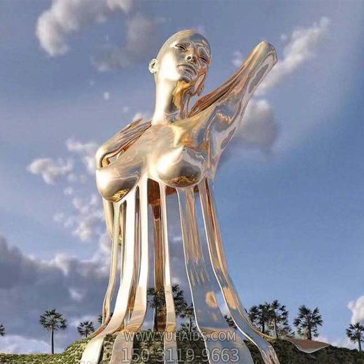 公园装饰大型创意不锈钢抽象人物博鱼网页版