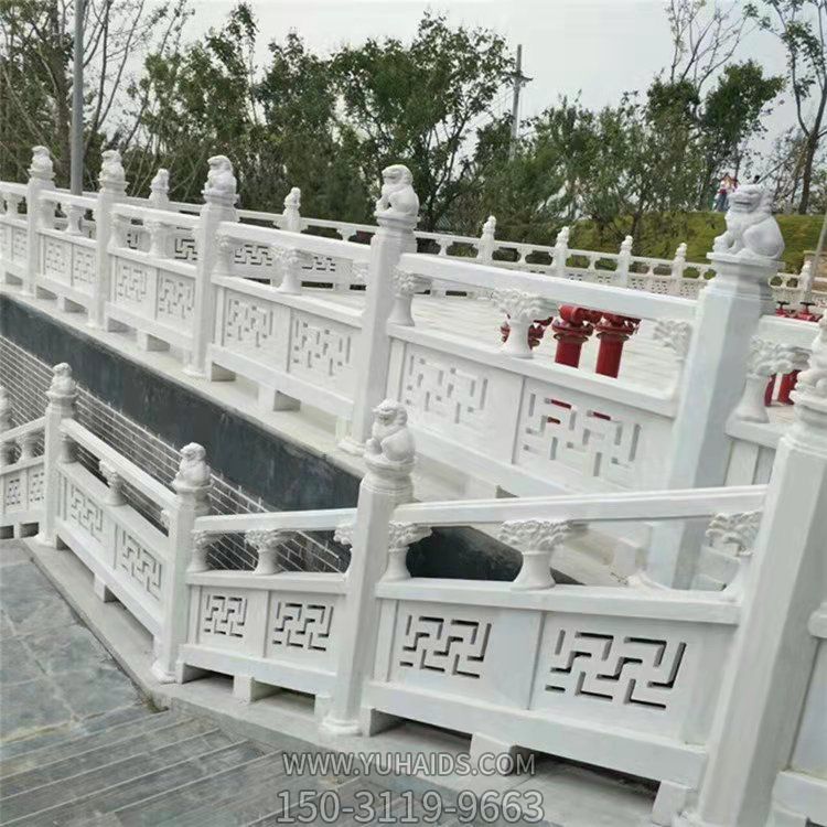 天然优质石材浮雕镂空花纹寺院台阶扶手栏杆博鱼网页版
