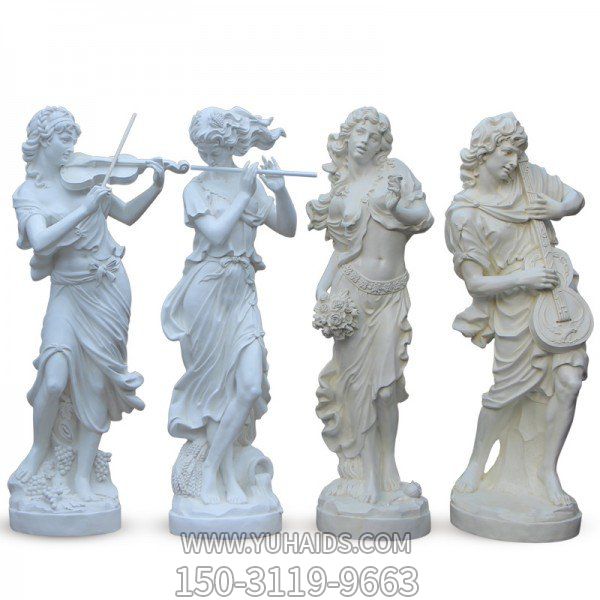 玻璃钢仿汉白玉西方演奏人物酒店会所装饰欧式摆件博鱼网页版