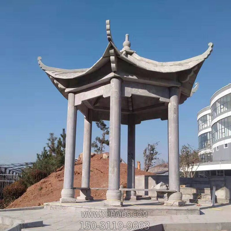 小区花园休闲区摆放仿古六角凉亭博鱼网页版