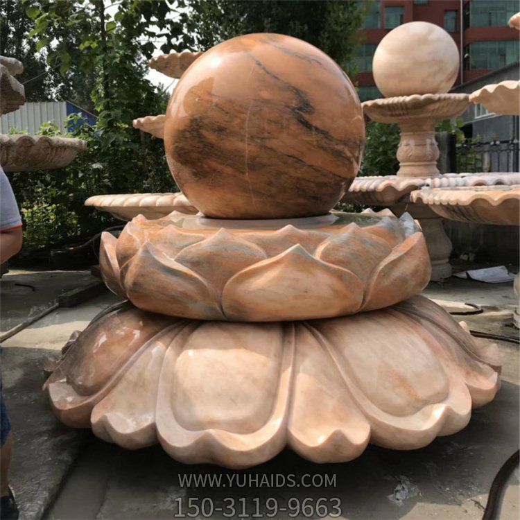 大型户外园林晚霞红风水球流水摆件喷泉博鱼网页版