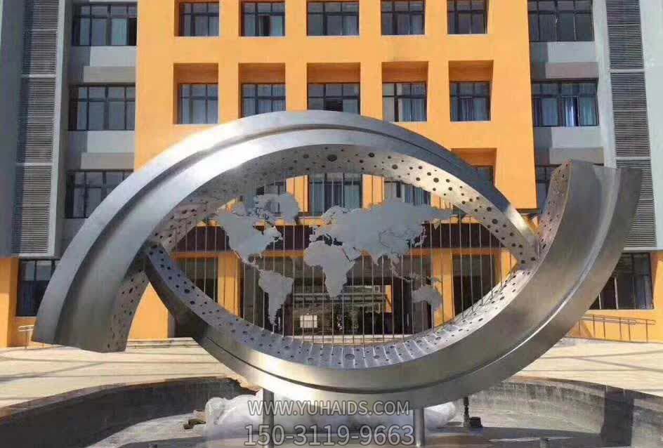 创意抽象不锈钢地图眼睛博鱼网页版