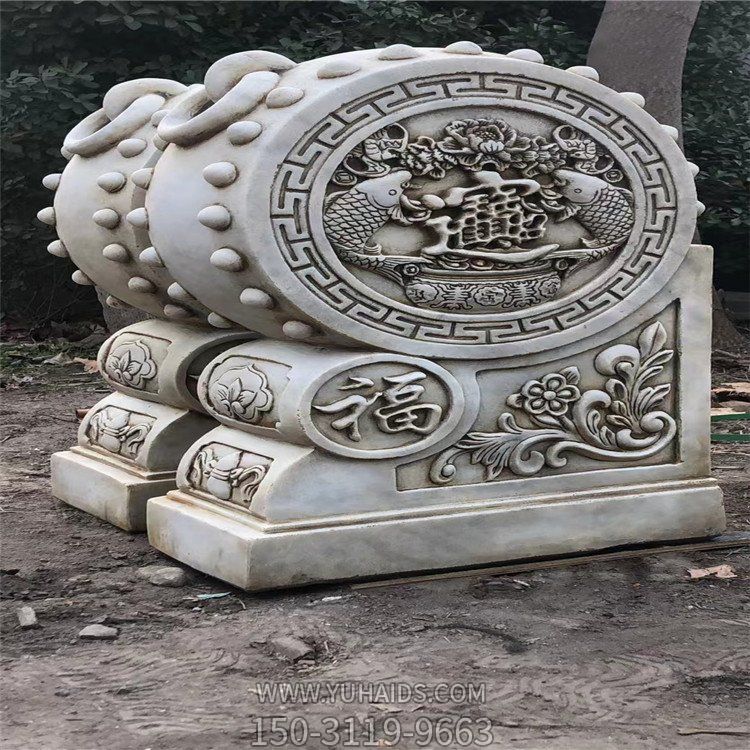 汉白玉仿古招财进宝石门墩博鱼网页版