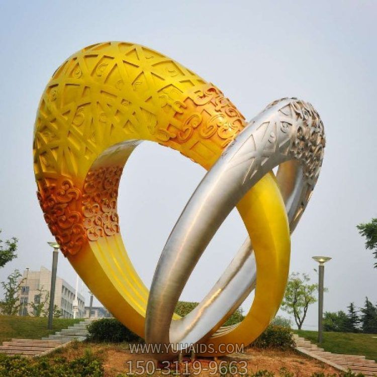 广场大型不锈钢景观创意圆环博鱼网页版