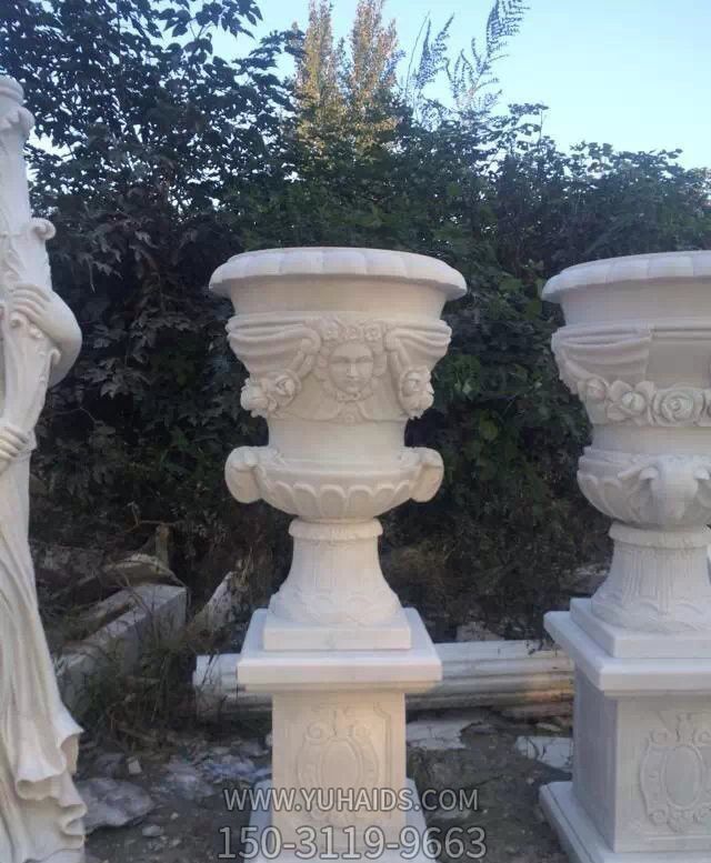 别墅小区汉白玉石雕户外大型景观花盆博鱼网页版