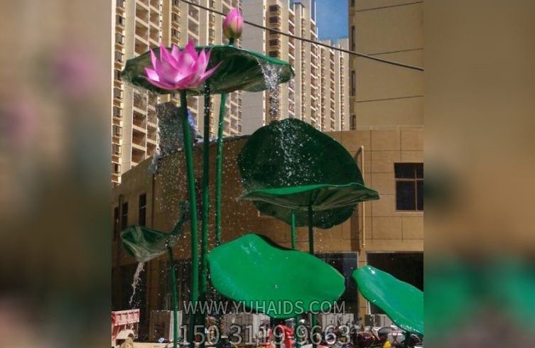 户外广场玻璃钢彩色荷花博鱼网页版