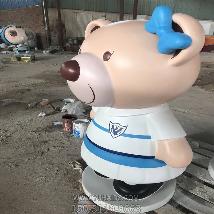 商场游乐场幼儿园玻璃钢卡通美陈摆件小熊博鱼网页版