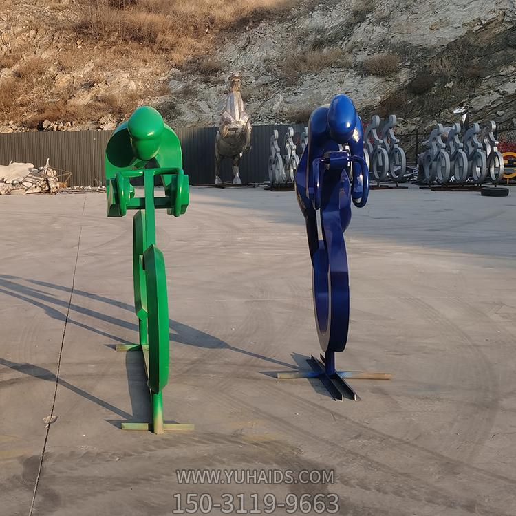 不锈钢喷漆抽象骑行运动员人物博鱼网页版公园小品