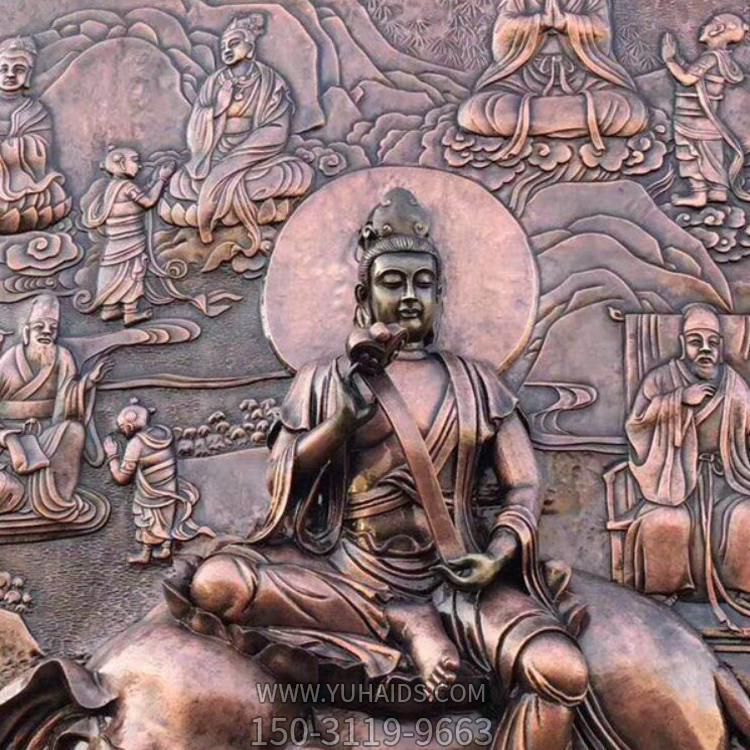 景区广场摆放大型紫铜锻铜浮雕中式壁画