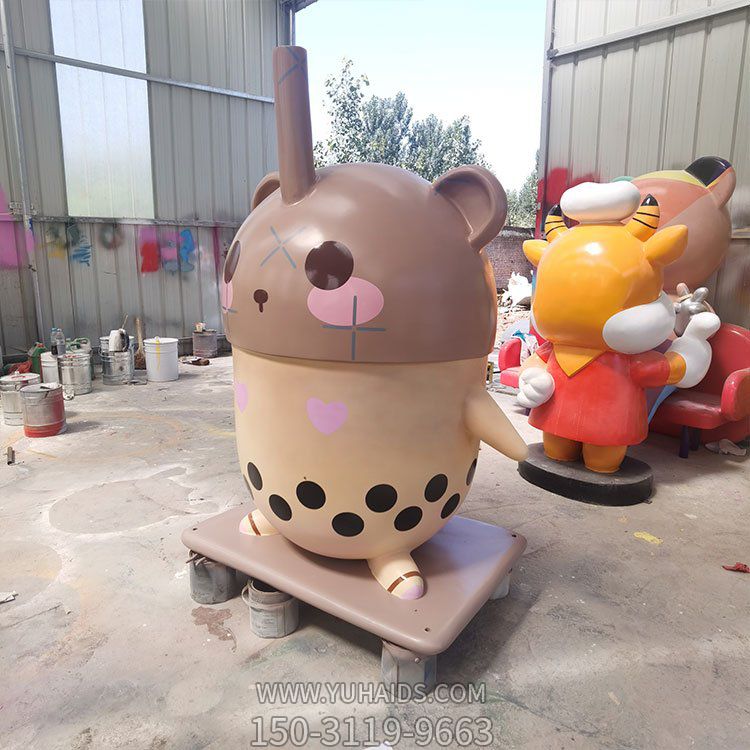 奶茶杯玻璃钢卡通摆件博鱼网页版