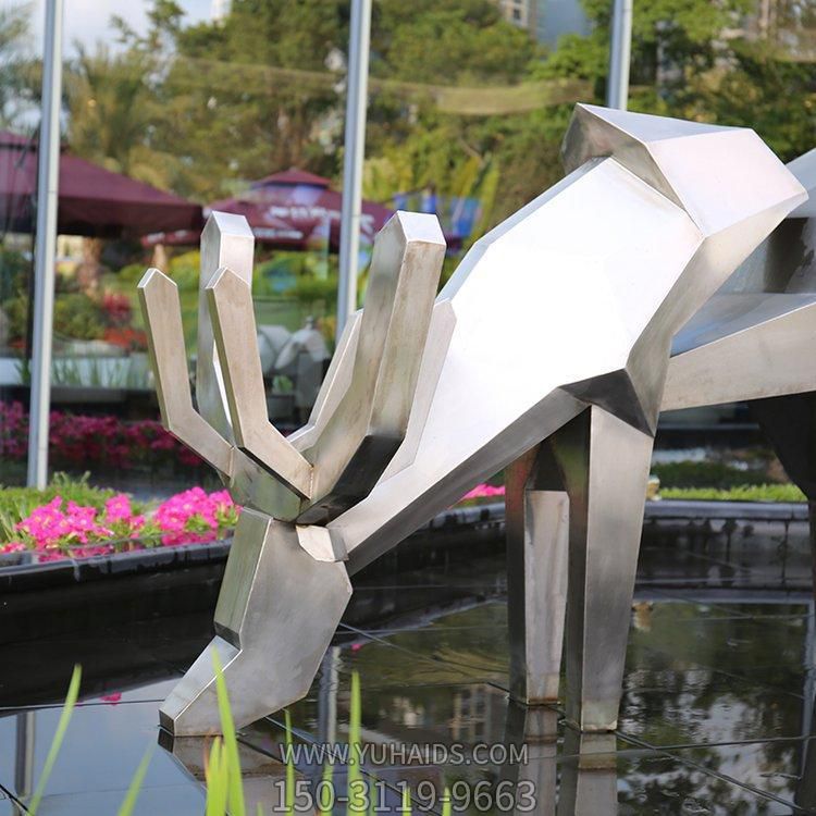 户外水景不锈钢几何抽象梅花鹿博鱼网页版
