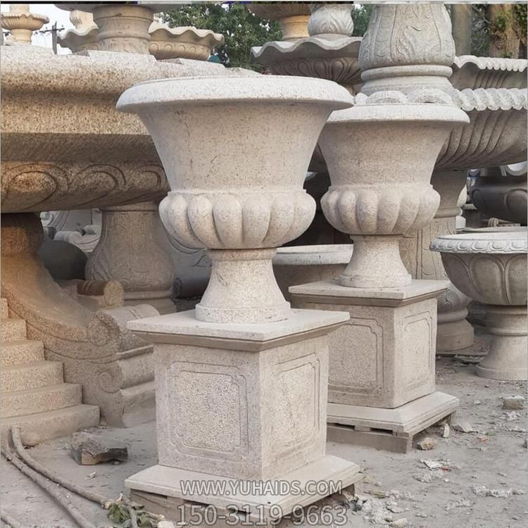 大理石石雕别墅小区门口花盆摆件博鱼网页版