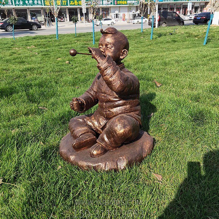 坐地上吹泡泡的小男孩铜雕博鱼网页版