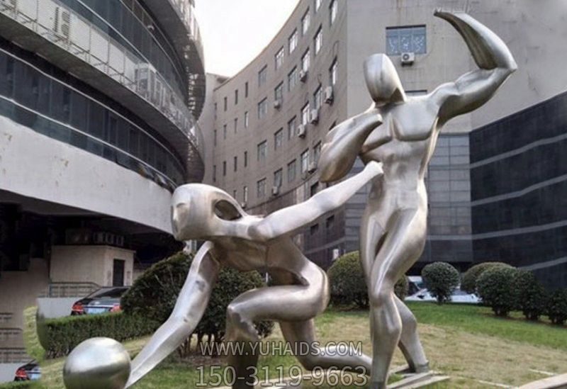 小区景观摆放抽象不锈钢打保龄球博鱼网页版