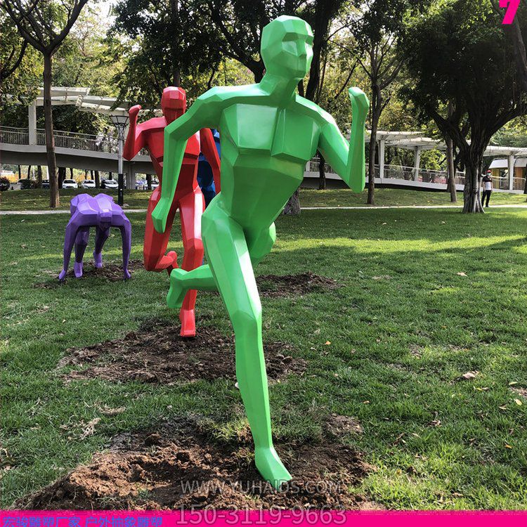 玻璃钢块面跑步人物抽象博鱼网页版