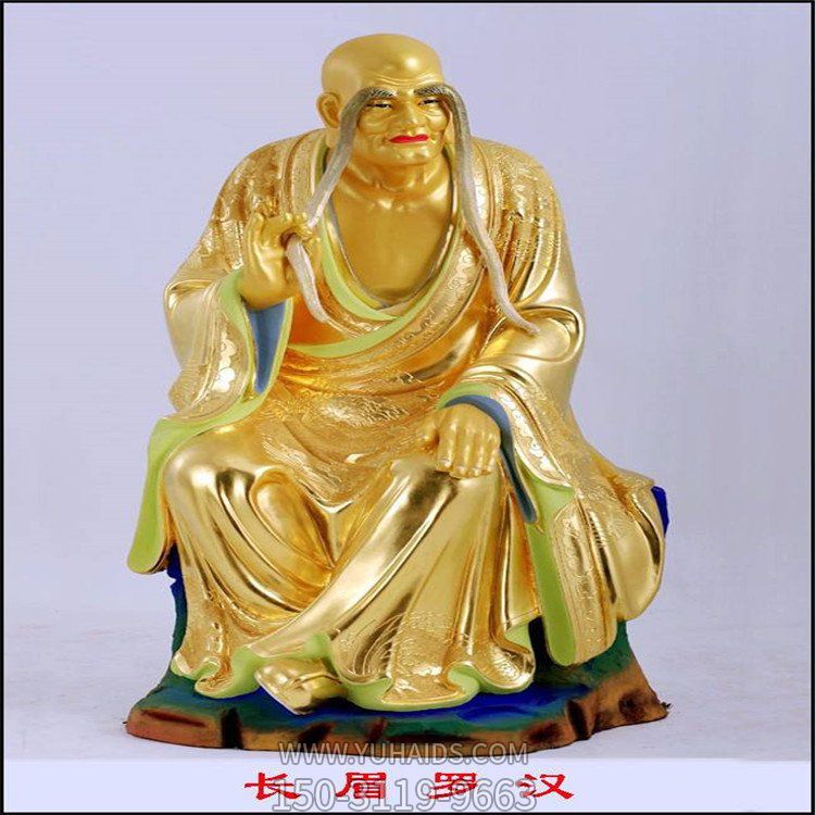 玻璃钢贴金长眉罗汉博鱼网页版