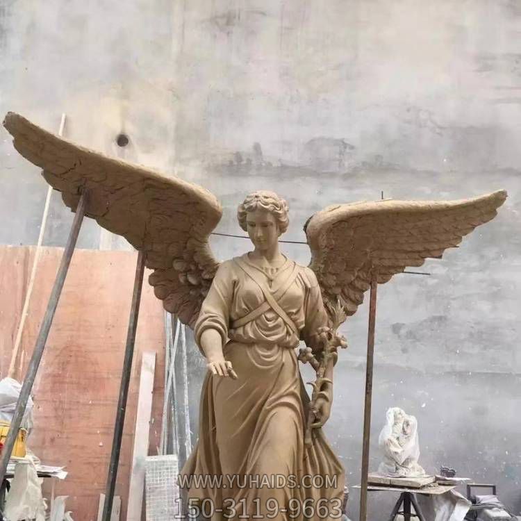 玻璃钢欧式博鱼网页版西方人物翅膀天使仿铜雕像