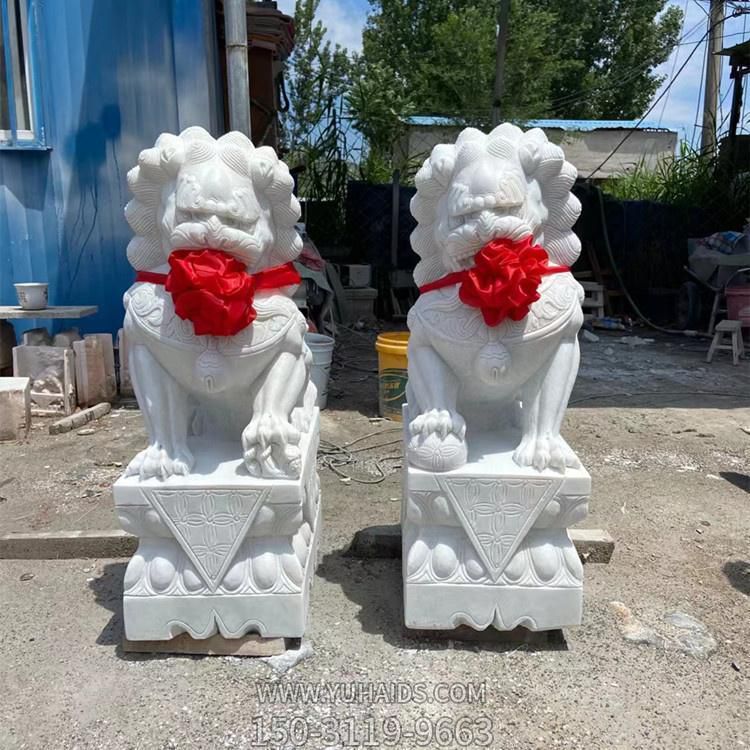 大理石汉白玉浮雕镇宅招财石狮子企业门墩博鱼网页版