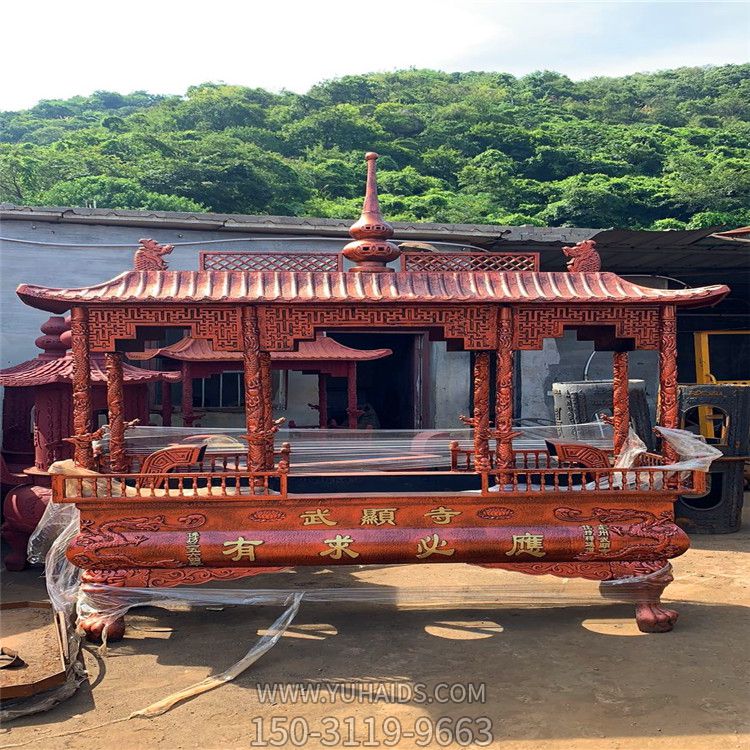 佛教寺院户外摆放红铜铸造长形香炉祈福博鱼网页版