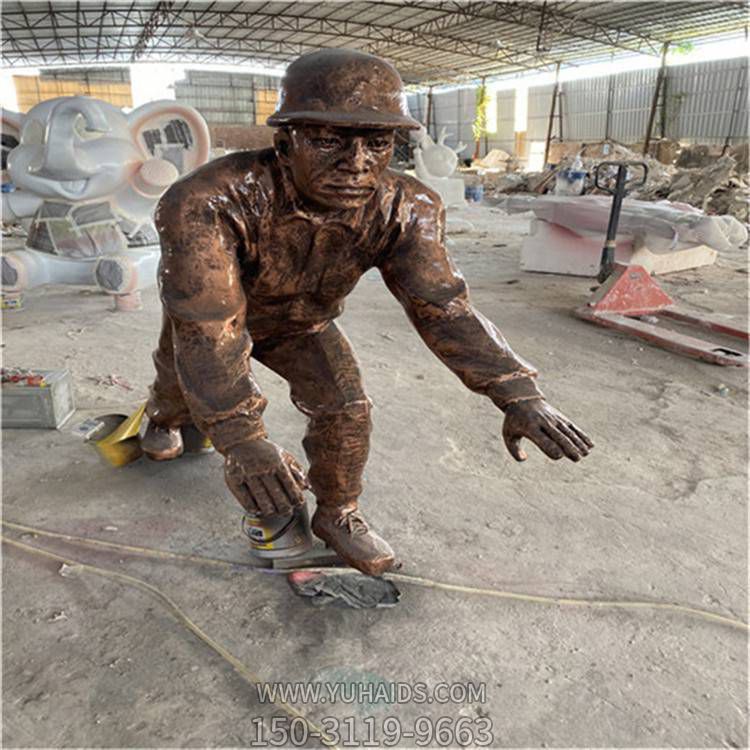 玻璃钢仿铜户外景区玻璃钢人物景观博鱼网页版