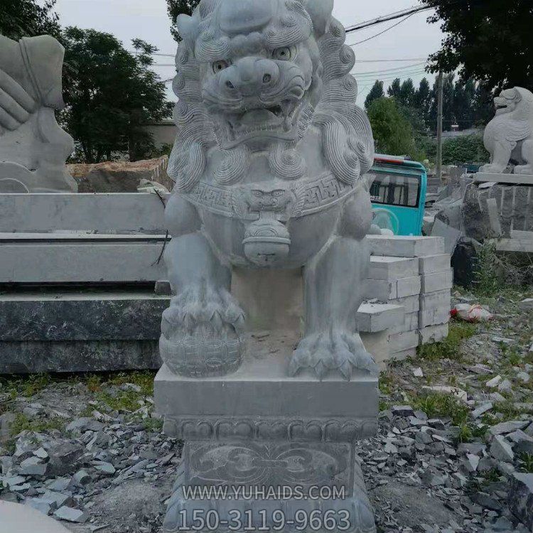 庭院门口大理石石雕户外园林景观大型狮子博鱼网页版