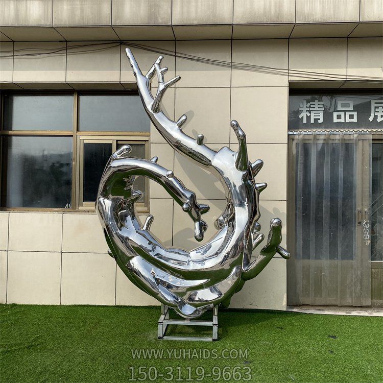 户外抽象镜面不锈钢浪花博鱼网页版 