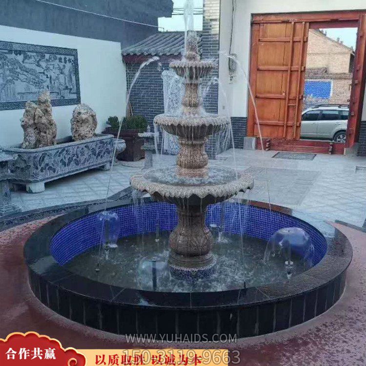 景观欧式流水泉摆件公园花岗岩石雕喷泉博鱼网页版
