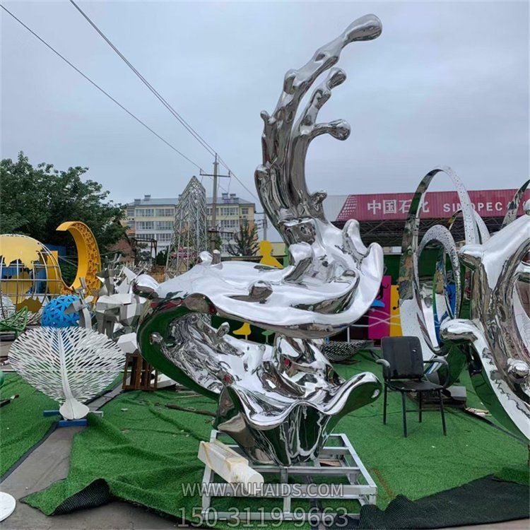 售楼部广场水景摆件不锈钢海浪浪花博鱼网页版