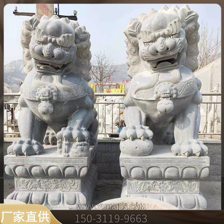雌雄一对大理石石雕狮子博鱼网页版