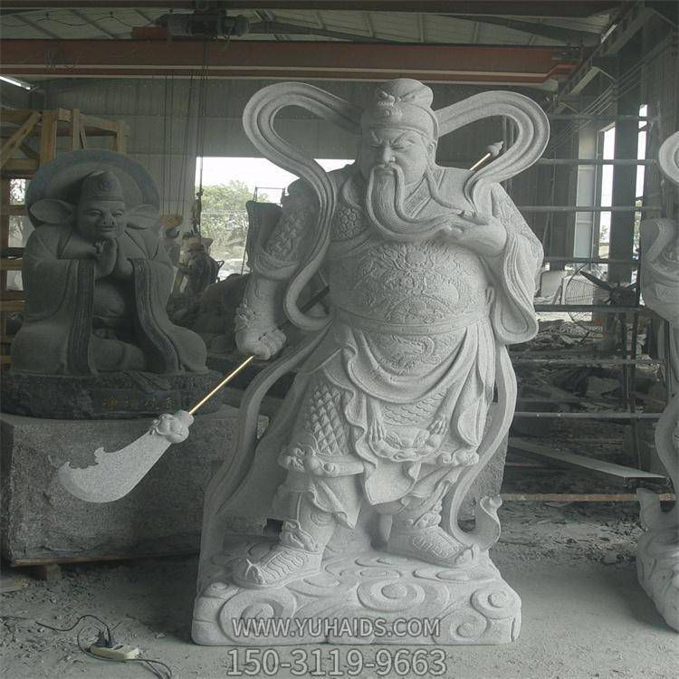 寺庙花岗岩关公像珈蓝韦陀护法菩萨武财神雕像博鱼网页版