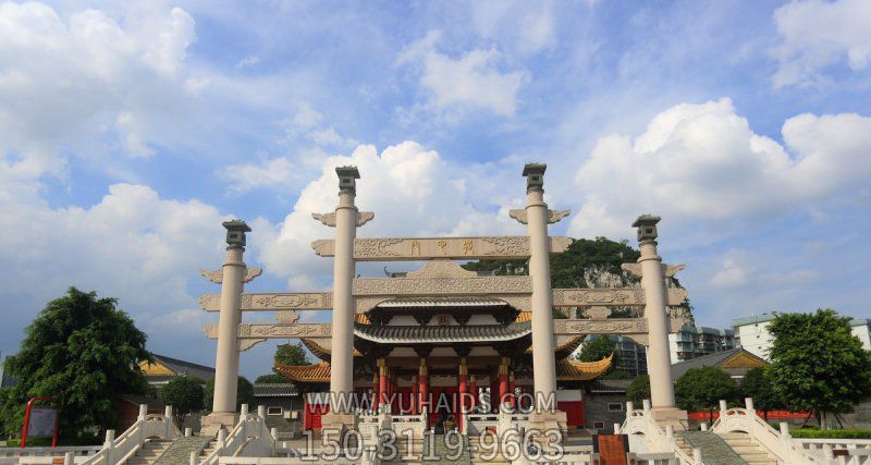 寺庙三门简易石华表石柱牌坊博鱼网页版