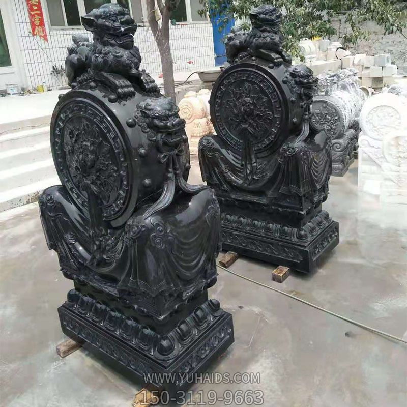 花岗岩庭院门墩抱鼓石 一对别墅庭院门口摆件博鱼网页版