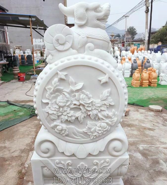 大理石石雕园林庭院浮雕貔貅抱鼓石博鱼网页版