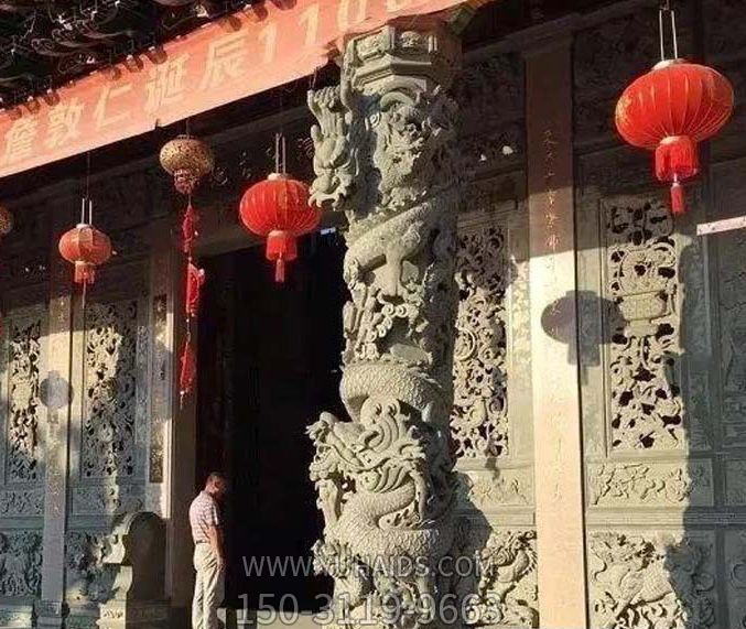 寺庙景观大理石龙柱石雕博鱼网页版