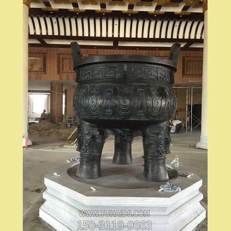 道观摆放青铜铸造仿古三足两耳圆鼎博鱼网页版
