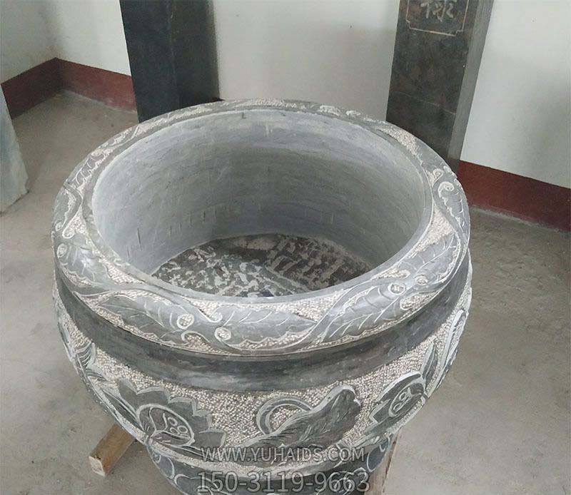 庭院荷花鲤鱼浮雕景观石雕缸博鱼网页版